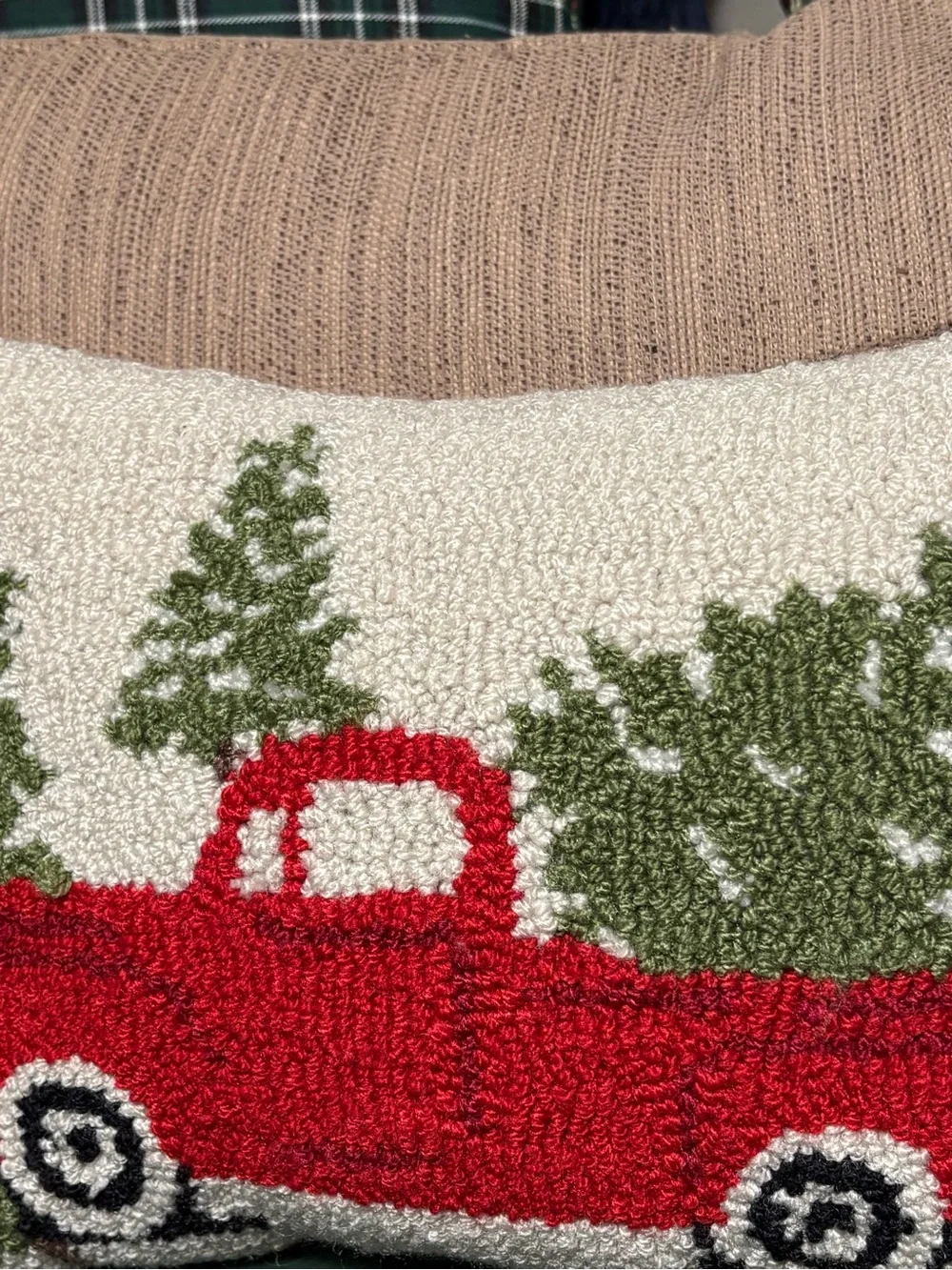 Holiday Red Truck Decorative Throw Pillow